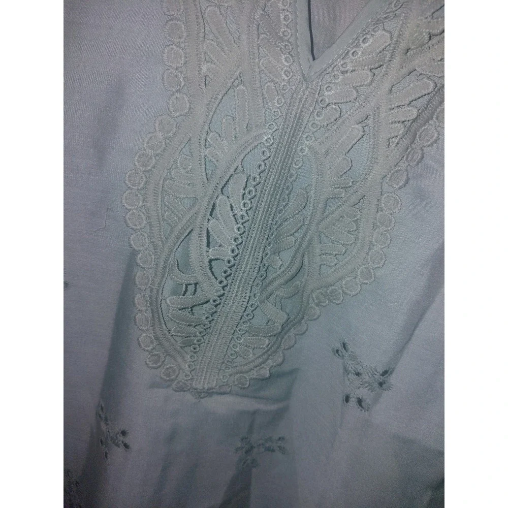 Emery Rose Womens Light Green Embroidered Eyelet Lace Sleeveless Blouse Top XL - Picture 3 of 4